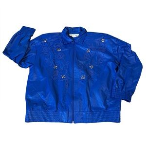 Vintage blue bomber jacket, small